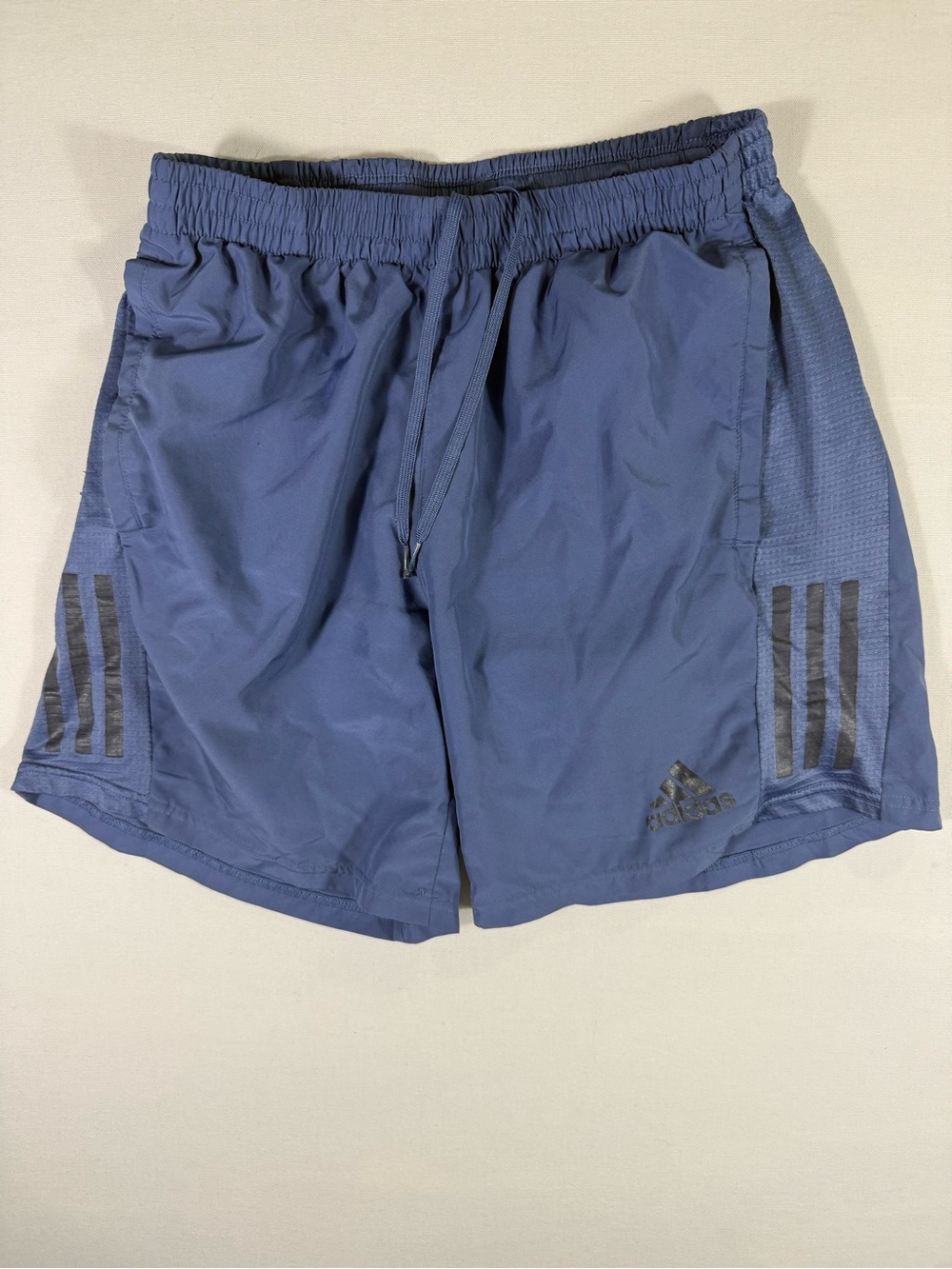 adidas Navy Athletic Shorts with Three-Stripe Accents. Youth Size